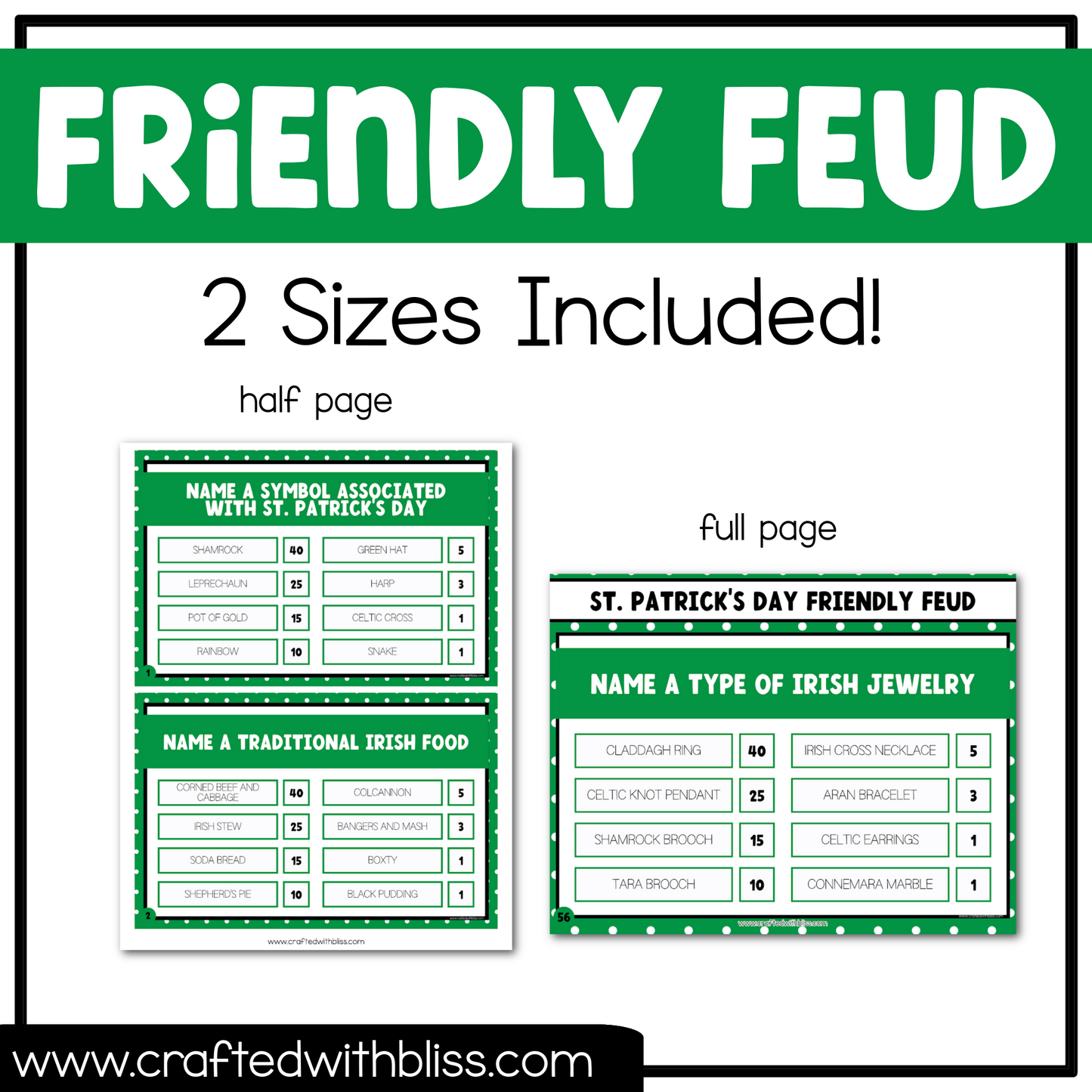 St. Patrick's Day Party Friendly Feud Game