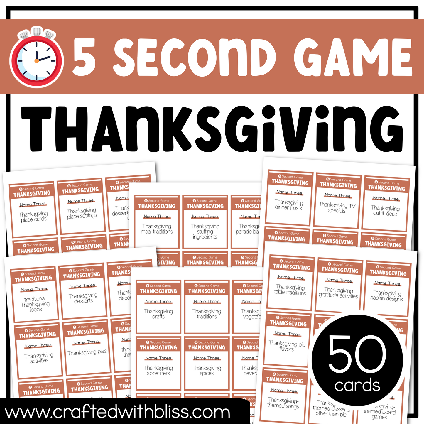 Thanksgiving Party Game Printable Bundle