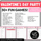 Printable Valentine's Day Party Games For All Bundle 30+ Games