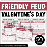 Valentine's Day Party Game Friendly Feud 50 Cards February Party Game Night Ice Breaker Group Team Building Games Coworker Trivia Night Girl