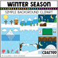 Simple Winter Background Scene January Clipart Commercial Use
