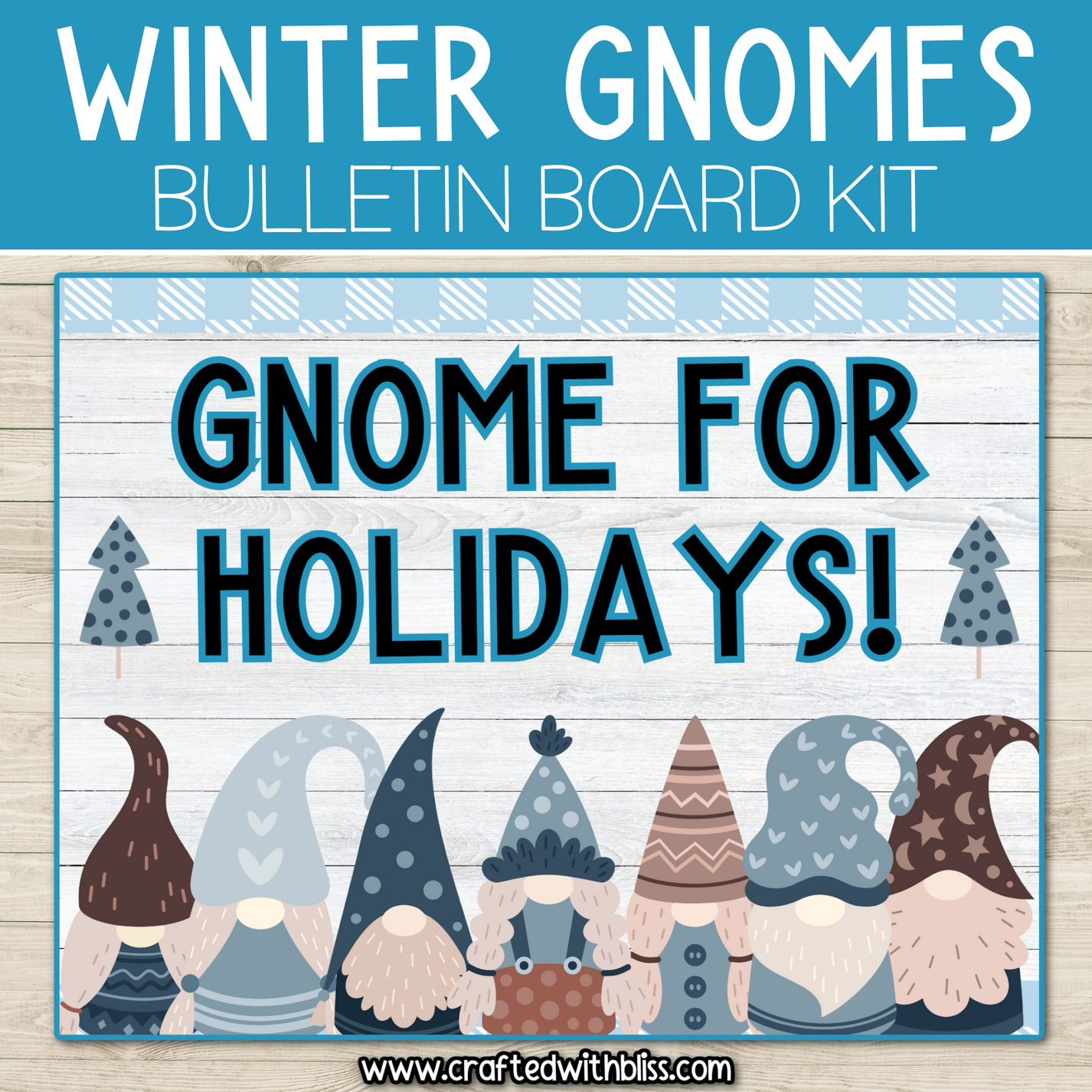Hello Winter Gnomes Bulletin Board Kit Door Classroom Decor January De ...