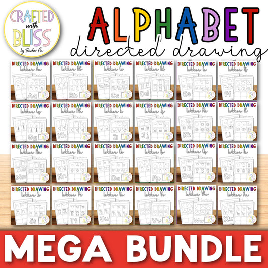 500+ Pages Directed Drawing Alphabet Mega Bundle - Save More with this bundle!