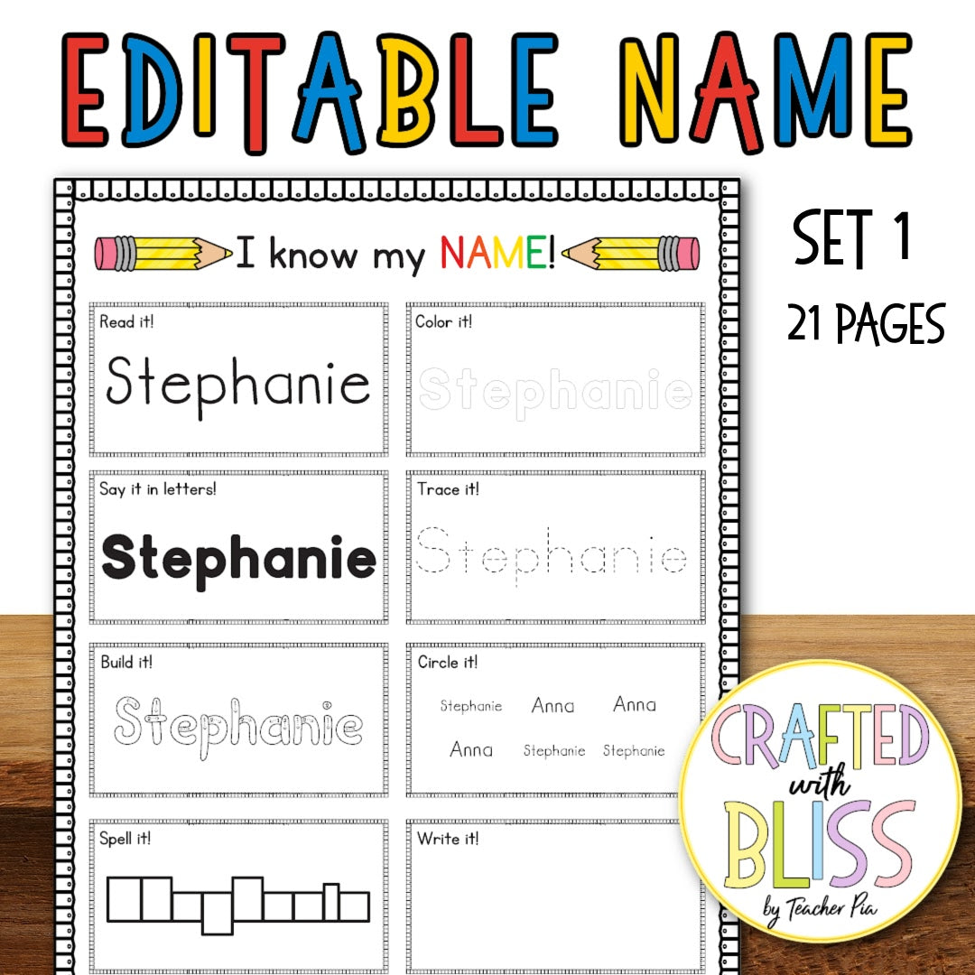 Editable Learning Name Worksheets | Morning Work