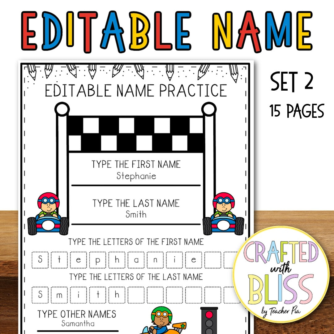 Editable Learning Name Worksheets | Morning Work