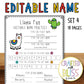 Editable Learning Name Worksheets | Morning Work