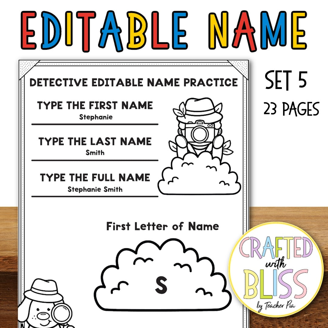 Editable Learning Name Worksheets | Morning Work