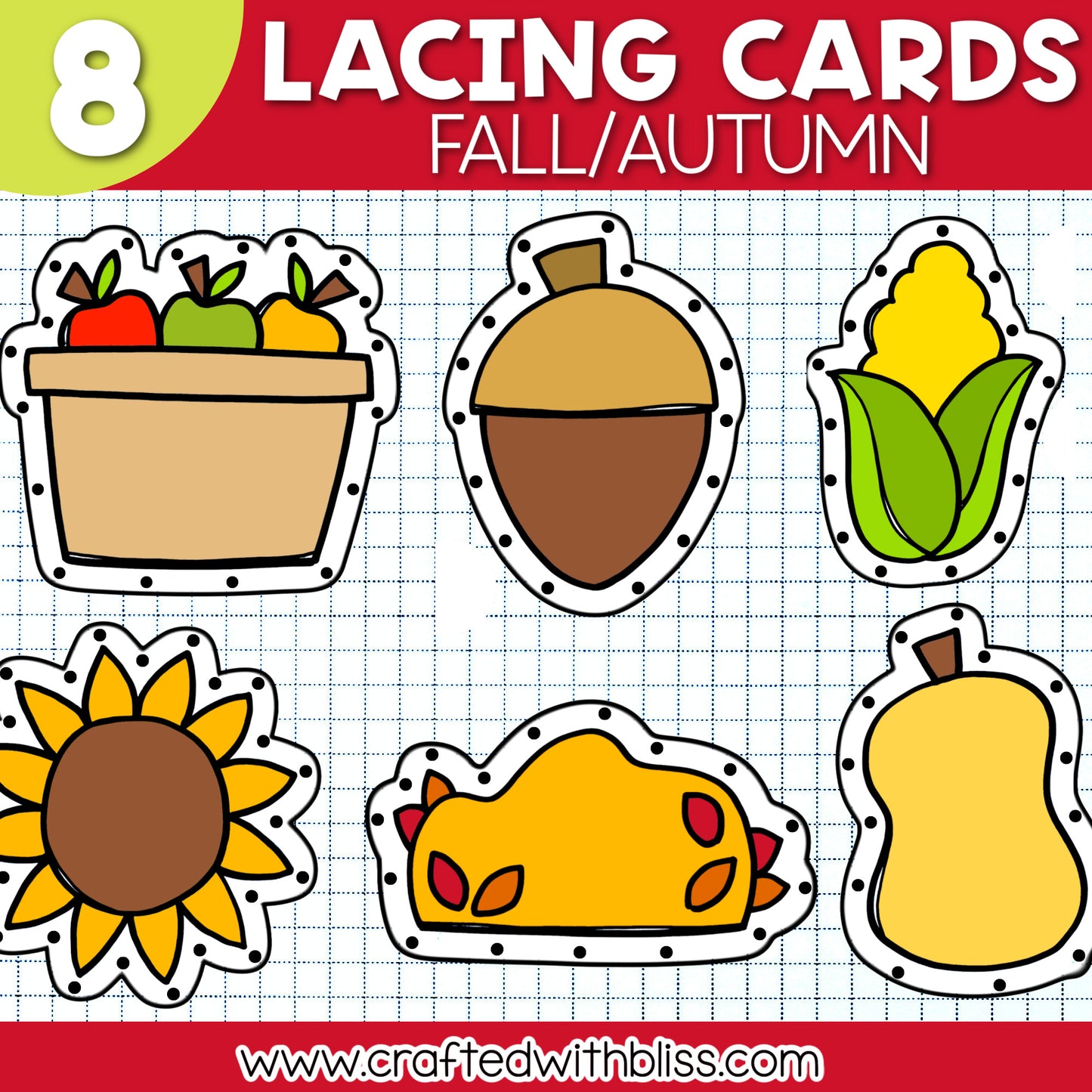 All Year Lacing Cards For Kids Big Bundle (Preschool, Sped, Kindergarten, OT)