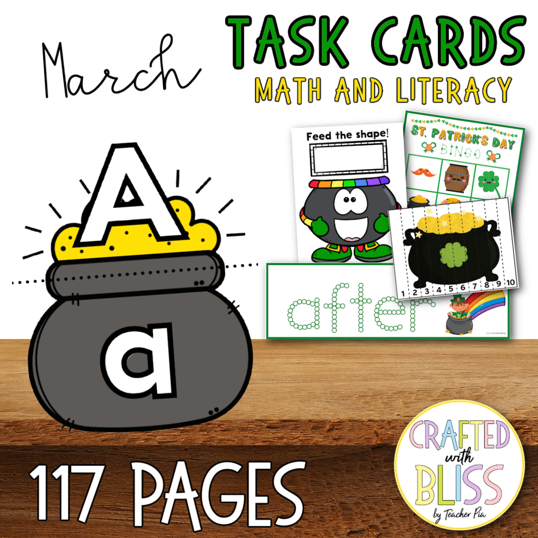 All Year Task Cards Math and Literacy Mega Bundle (Preschool, Sped, Kindergarten, OT) Save More with this bundle!