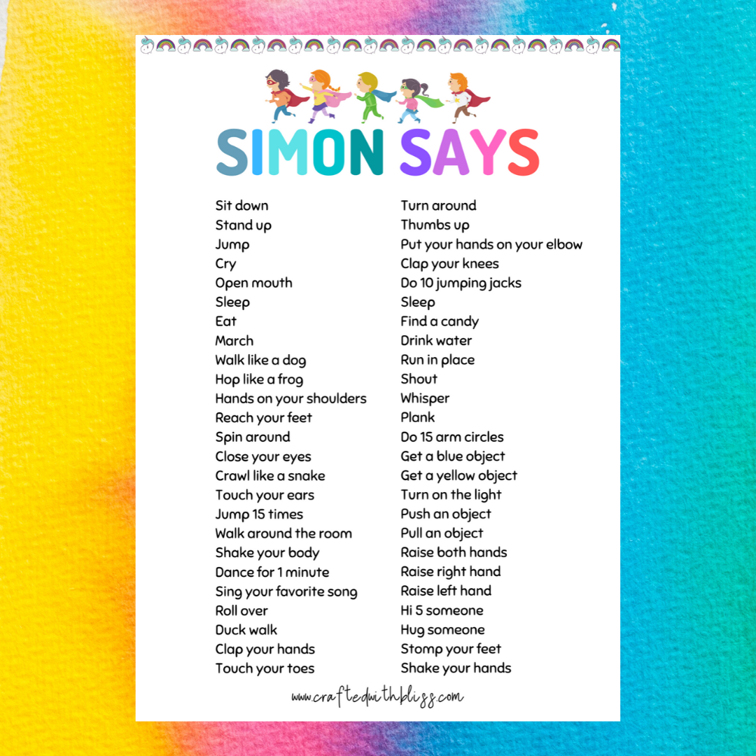 Simon Says Game For Kids – CraftedwithBliss