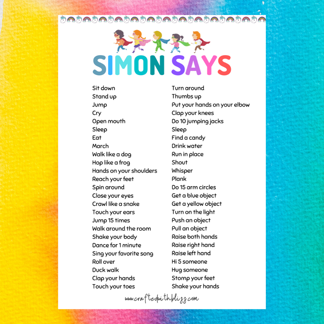 Simon Says Game For Kids - CraftedwithBliss